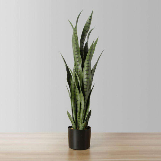 Milo Artificial Snake Sansevieria Dark Green Potted Plant (Multiple Sizes)